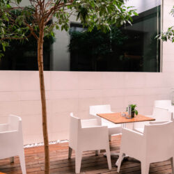 Glazed patio terrace of Hotel Taburiente in Santa Cruz de Tenerife